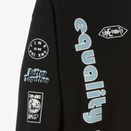 Molo-Boys Black Graphic Cotton Sweatshirt | Childrensalon Outlet