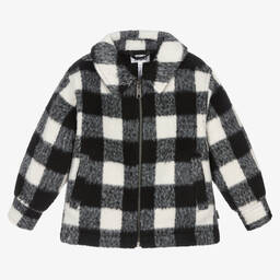 Molo-Boys Black & White Wool Check Jacket | Childrensalon Outlet