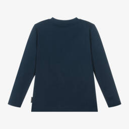 Molo-Boys Blue Cotton Football Shirt | Childrensalon Outlet