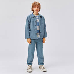 Molo-Boys Blue Cotton Jacket | Childrensalon Outlet
