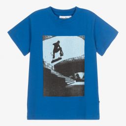 Molo-Boys Blue Cotton T-Shirt | Childrensalon Outlet
