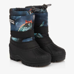 Molo-Зимние сапоги с динозаврами синие для мальчиков | Childrensalon Outlet