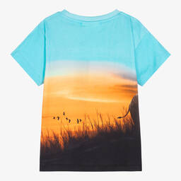 Molo-Голубая футболка со слоном | Childrensalon Outlet