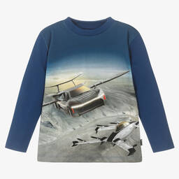 Molo-Синий топ с летающими машинами | Childrensalon Outlet