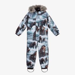 Molo-Голубой зимний комбинезон с мамонтами для мальчиков | Childrensalon Outlet