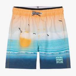 Molo-شورت سباحة لون أزرق برتقالي للأولاد (UPF50+) | Childrensalon Outlet