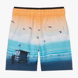 Molo-شورت سباحة لون أزرق برتقالي للأولاد (UPF50+) | Childrensalon Outlet