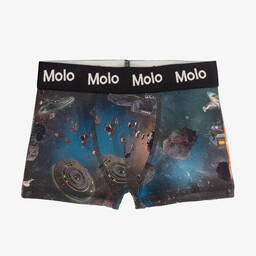 مولو-شورت بوكسر قطن جيرسي عضوي لون أزرق (عدد 2) | Childrensalon Outlet