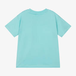 Molo-Boys Blue Organic Cotton Dinosaur T-Shirt | Childrensalon Outlet