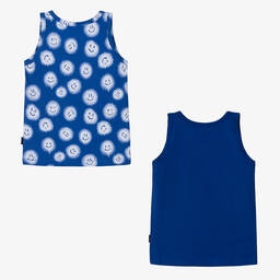 مولو-توب فيست قطن عضوي جيرسي لون أزرق (عدد 2) | Childrensalon Outlet