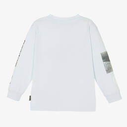 Molo-Boys Blue Organic Cotton Long Sleeve Top | Childrensalon Outlet