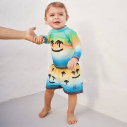 Molo-Boys Blue Palm Sun Guard Top | Childrensalon Outlet