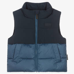 Molo-Boys Blue Puffer Gilet | Childrensalon Outlet