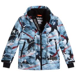 Molo-Boys Blue Ski Jacket  | Childrensalon Outlet