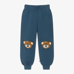 Molo-Boys Blue Teddy Embroidered Joggers | Childrensalon Outlet