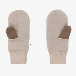 Molo-Boys Cozy Beige Knit Mittens | Childrensalon Outlet