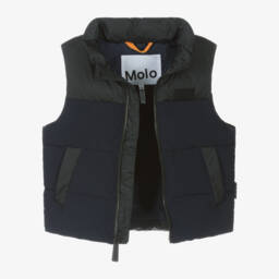 Molo-Boys Dark Blue Colour Block Gilet | Childrensalon Outlet