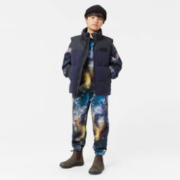Molo-Boys Dark Blue Colour Block Gilet | Childrensalon Outlet