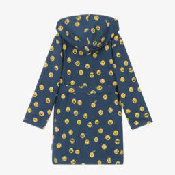 مولو-روب هودي بطبعة إيموجي قطن عضوي لون أزرق للأولاد | Childrensalon Outlet