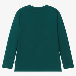 Molo-Boys Green Cotton Space Print Top | Childrensalon Outlet