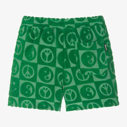 Molo-Boys Green Cotton Towelling Shorts | Childrensalon Outlet