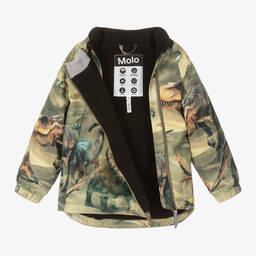 مولو-جاكيت هودي مقاوم للماء لون أخضر كاكي للأولاد | Childrensalon Outlet