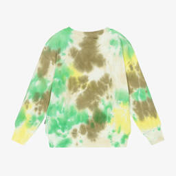Molo-Boys Green Tie-Dye Slogan Sweatshirt | Childrensalon Outlet