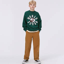 Molo-Boys Green World Peace Sweatshirt | Childrensalon Outlet