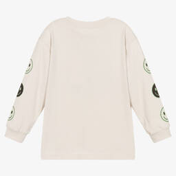Molo-Boys Grey Cotton Smile Graphic Top | Childrensalon Outlet