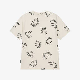 Molo-Boys Ivory Cheerful Message Tee | Childrensalon Outlet