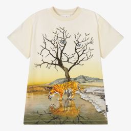 Molo-Boys Ivory Cotton T-Shirt | Childrensalon Outlet