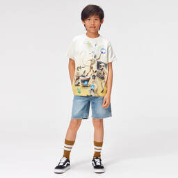 Molo-Boys Ivory Cotton T-Shirt | Childrensalon Outlet