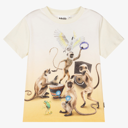 Molo-Boys Ivory Cotton T-Shirt | Childrensalon Outlet