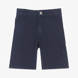 Molo-Boys Navy Blue Cotton Shorts | Childrensalon Outlet