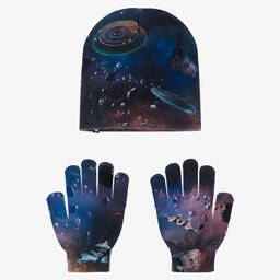 Molo-Boys Navy Blue UFO Hat & Gloves Set | Childrensalon Outlet