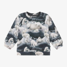 Molo-Boys Navy Polar Bear Jumper | Childrensalon Outlet