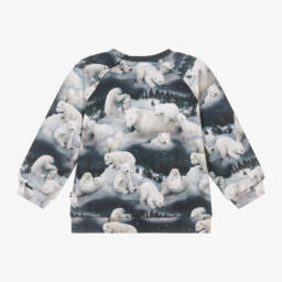 Molo-Boys Navy Polar Bear Jumper | Childrensalon Outlet