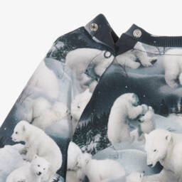 Molo-Boys Navy Polar Bear Jumper | Childrensalon Outlet