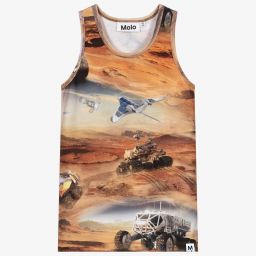 Molo-توب فيست قطن عضوي جيرسي لون بني للأولاد | Childrensalon Outlet