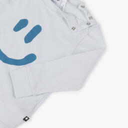 Molo-تيشيرت وجه سعيد أزرق سماوي للأولاد | Childrensalon Outlet