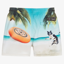 مولو-شورت سباحة لون أزرق وبيج للأولاد (UPF 50+) | Childrensalon Outlet