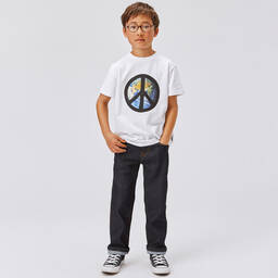 Molo-Белая футболка из органического хлопка с Землей | Childrensalon Outlet