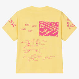 Molo-Boys Yellow & Pink Cotton Skater T-Shirt | Childrensalon Outlet