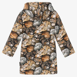 مولو-روب حمّام أطفال ولادي قطن جيرسي عضوي لون بني ورمادي | Childrensalon Outlet