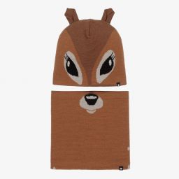 Molo-طقم قبعة وسنود مزيج صوف لون بني | Childrensalon Outlet