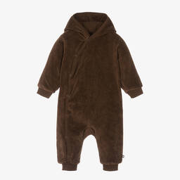 Molo-Brown Velour Hooded Pramsuit | Childrensalon Outlet
