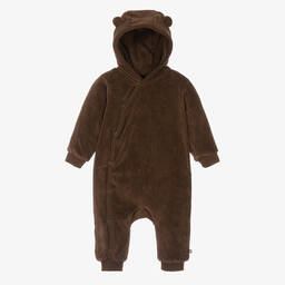 Molo-Brown Velour Hooded Pramsuit | Childrensalon Outlet