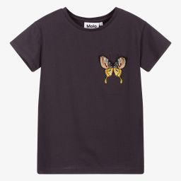 Molo-Dark Grey Cotton T-Shirt | Childrensalon Outlet