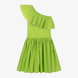 Molo-Girls Asymmetric Apple Green Dress | Childrensalon Outlet