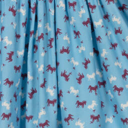 Molo-فستان أزرق بنقشة الخيول للبنات | Childrensalon Outlet